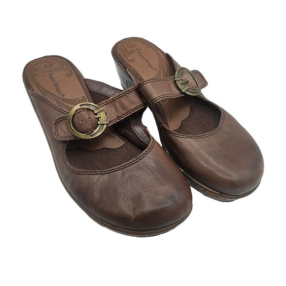 Baretraps Womens Size 8 M Genuine Leather Slip on Mary Janes Clogs Brown Mule - Picture 3 of 8